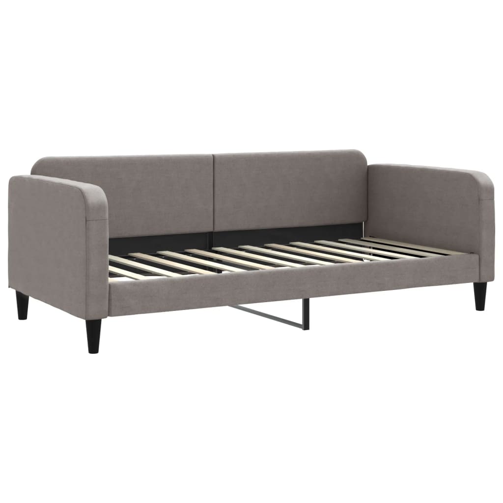 vidaXL Slaapbank met onderschuifbed en lades 90x200 cm stof taupe, foto 4