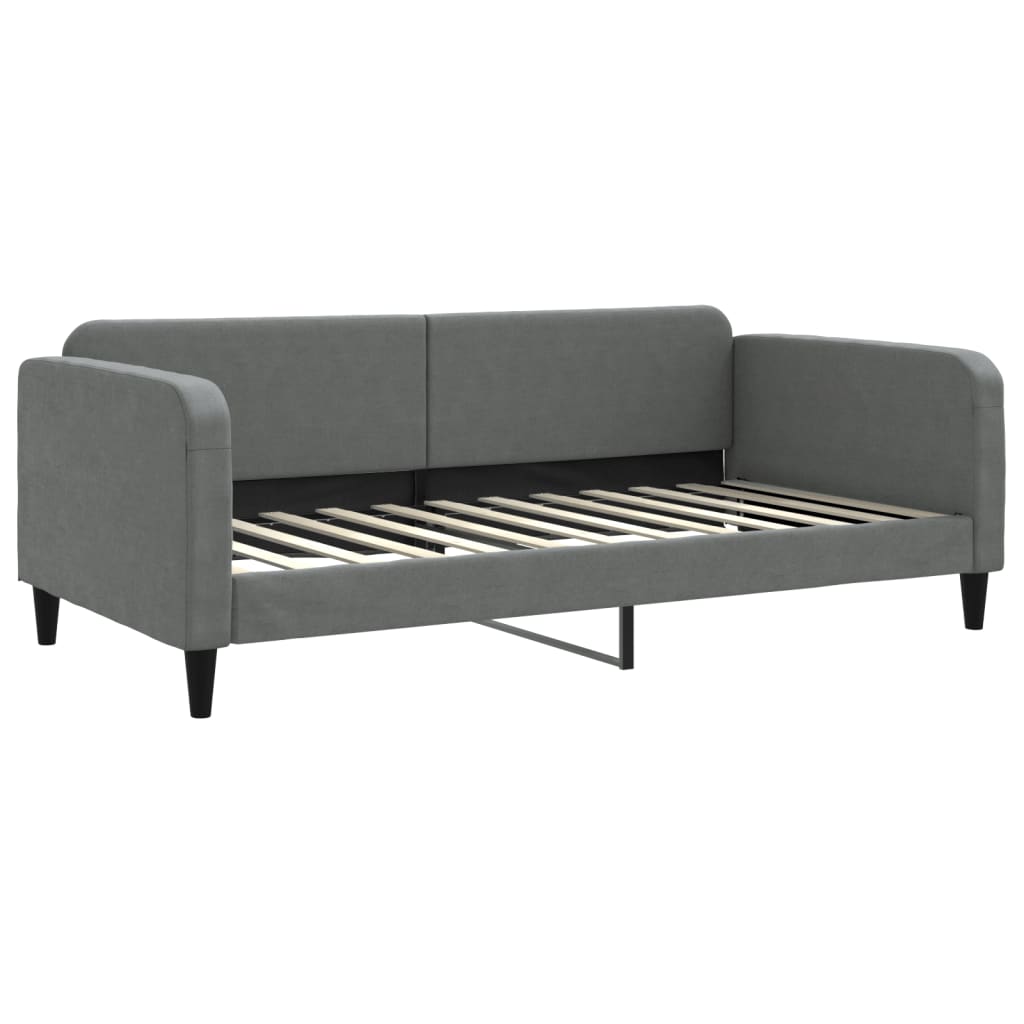 vidaXL Slaapbank onderschuifbed en lades 100x200 cm stof donkergrijs grijs, foto 4