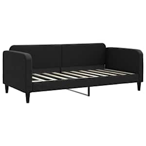 Válenda s přistýlkou a zásuvkami černá 90 x 190 cm textil - obrázek 4