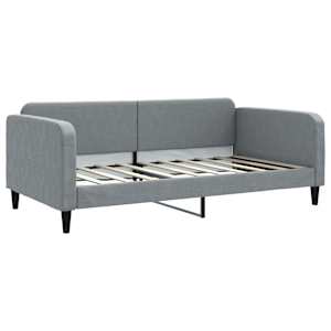 Válenda s přistýlkou a zásuvkami světle šedá 100x190 cm textil - obrázek 6