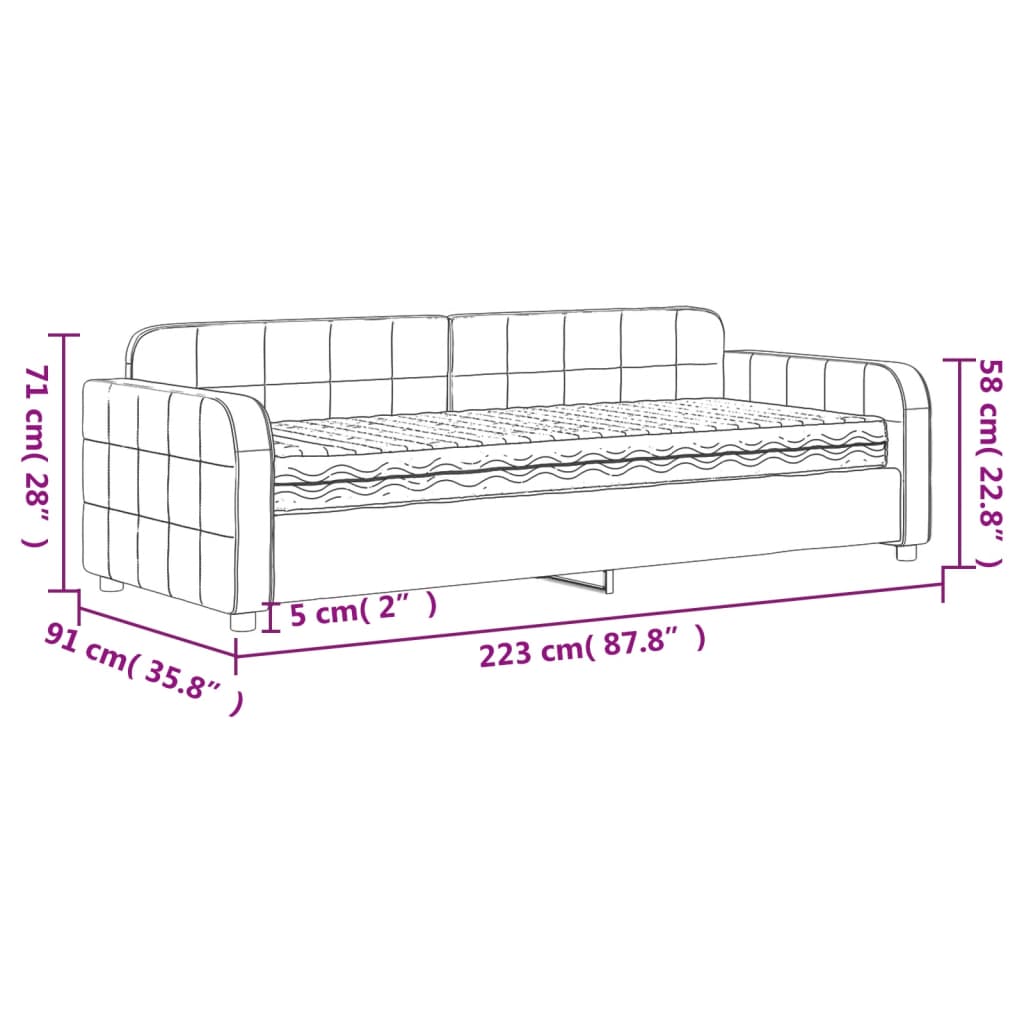 Sofa z materacem do spania, niebieska, 80x200 cm, aksamit