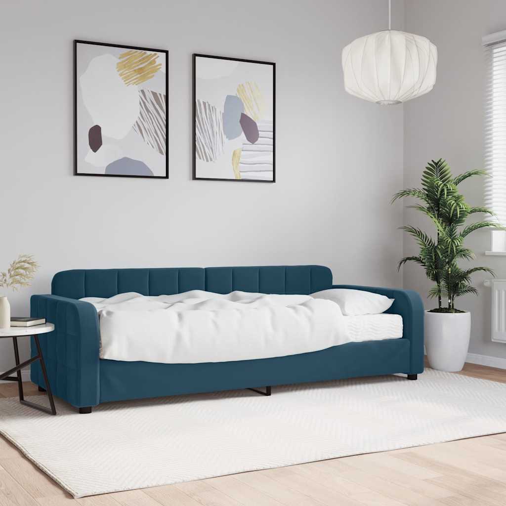 vidaXL daybed med madras 80x200 cm velour blå