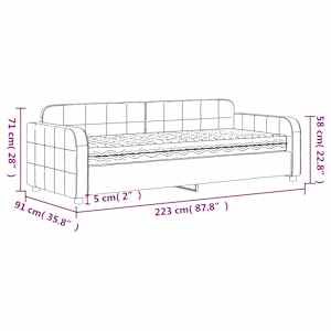 Válenda s matrací tmavě zelená 80 x 200 cm samet - obrázek 12