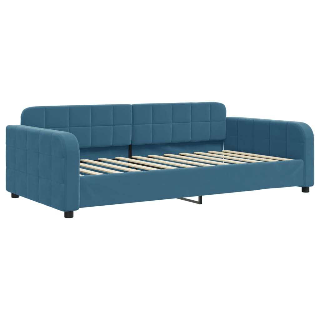 vidaXL Slaapbank met matras 90x200 cm fluweel blauw afbeelding
