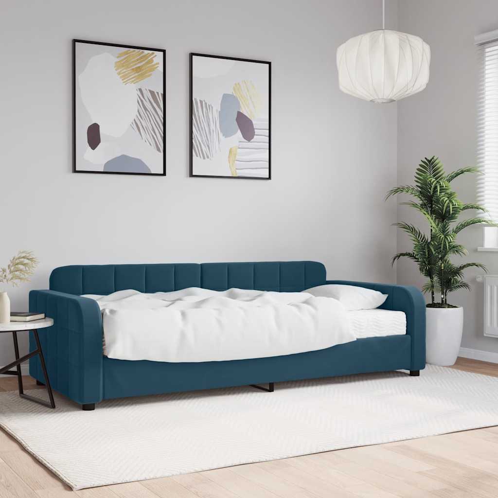 vidaXL daybed med madras 90x200 cm velour blå