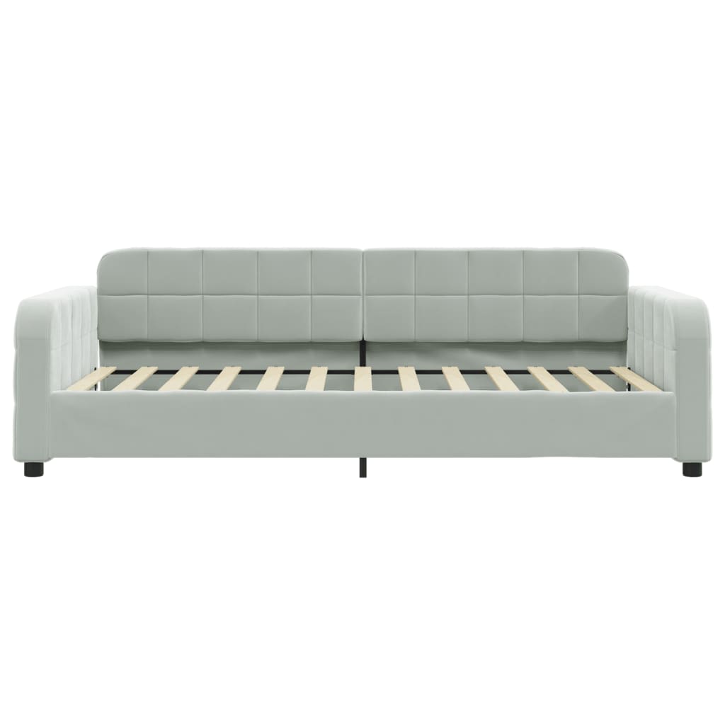 vidaXL Slaapbank met matras 90x200 cm fluweel lichtgrijs grijs, foto 4