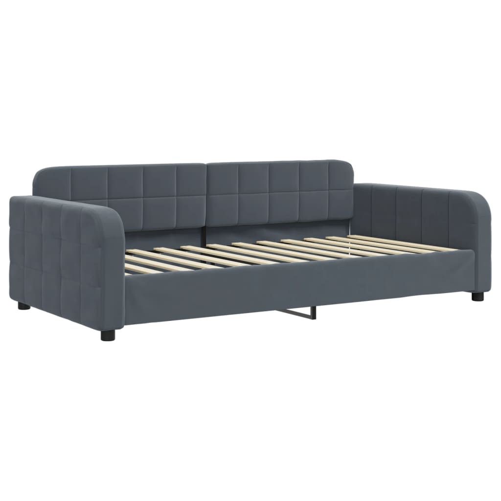 vidaXL Slaapbank met matras 90x200 cm fluweel donkergrijs afbeelding