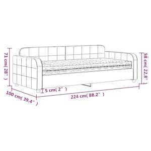 Válenda s matrací tmavě zelená 90 x 200 cm samet - obrázek 12