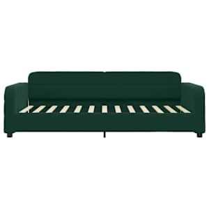 Válenda s matrací tmavě zelená 90 x 200 cm samet - obrázek 4