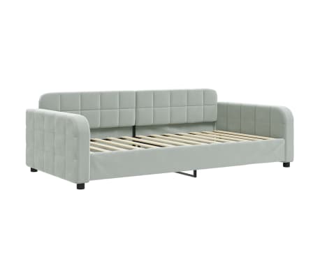 vidaXL Tagesbett mit Matratze Hellgrau 100x200 cm Samt