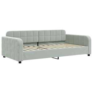 vidaXL Tagesbett mit Matratze Hellgrau 100x200 cm Samt