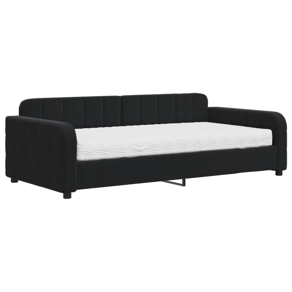 vidaXL Slaapbank met matras 100x200 cm fluweel zwart, foto 3