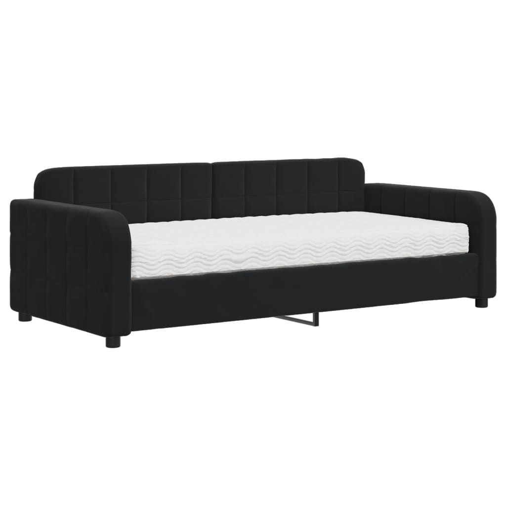 vidaXL Slaapbank met matras 90x190 cm fluweel zwart, foto 3