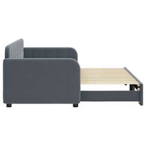 Válenda s přistýlkou tmavě šedá 80 x 200 cm samet - obrázek 4
