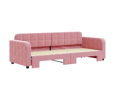 vidaXL Tagesbett Ausziehbar Rosa 80x200 cm Samt