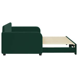 Válenda s přistýlkou tmavě zelená 90 x 200 cm samet - obrázek 4