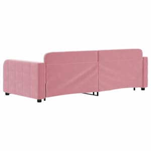 Válenda s přistýlkou růžová 90 x 200 cm samet - obrázek 5