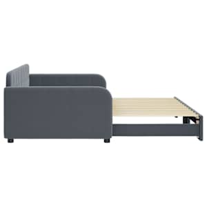 Válenda s přistýlkou tmavě šedá 100 x 200 cm samet - obrázek 4