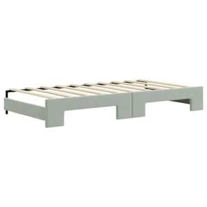 Válenda s přistýlkou světle šedá 90 x 190 cm samet - obrázek 8
