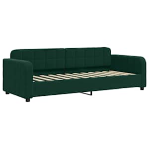 Válenda s přistýlkou a matracemi tmavě zelená 80 x 200 cm samet - obrázek 4