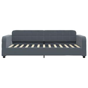 Válenda s přistýlkou a zásuvkami tmavě šedá 80 x 200 cm samet - obrázek 7