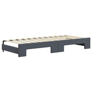 Válenda s přistýlkou a zásuvkami tmavě šedá 80 x 200 cm samet - obrázek 8