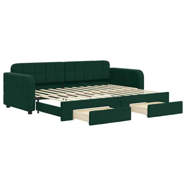 vidaXL diivanvoodi v&auml;ljat&otilde;mmatava osaga, tumeroheline 80x200 cm, samet