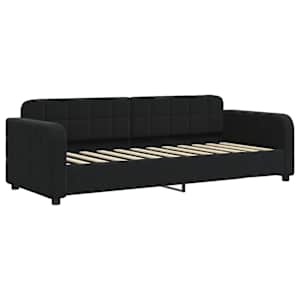 Válenda s přistýlkou a zásuvkami černá 80 x 200 cm samet - obrázek 6