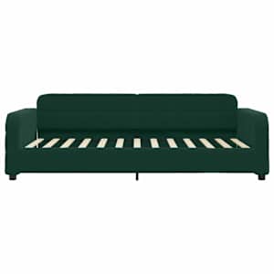 Válenda s přistýlkou a zásuvkami tmavě zelená 90 x 200 cm samet - obrázek 7