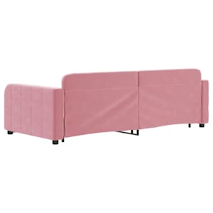 Válenda s přistýlkou a zásuvkami růžová 90 x 200 cm samet - obrázek 5