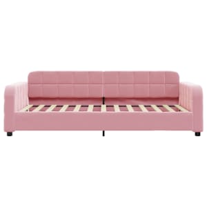 Válenda s přistýlkou a zásuvkami růžová 90 x 200 cm samet - obrázek 7