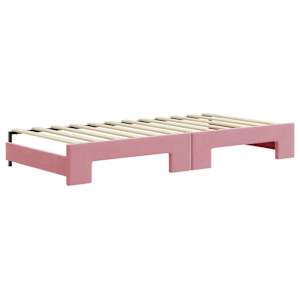Válenda s přistýlkou a zásuvkami růžová 90 x 200 cm samet - obrázek 8