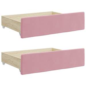 Válenda s přistýlkou a zásuvkami růžová 90 x 200 cm samet - obrázek 9