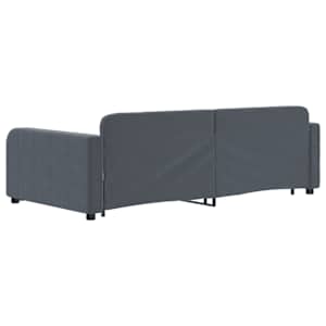 Válenda s přistýlkou a zásuvkami tmavě šedá 100 x 200 cm samet - obrázek 5