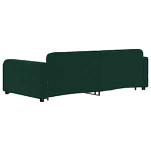Válenda s přistýlkou a zásuvkami tmavě zelená 100x200 cm samet - obrázek 5