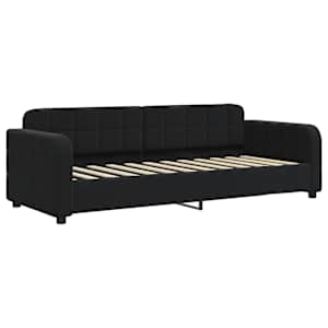 Válenda s přistýlkou a zásuvkami černá 80 x 200 cm samet - obrázek 4