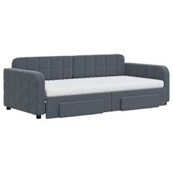 vidaXL Tagesbett Ausziehbar mit Schubladen Dunkelgrau 90x190 cm Samt