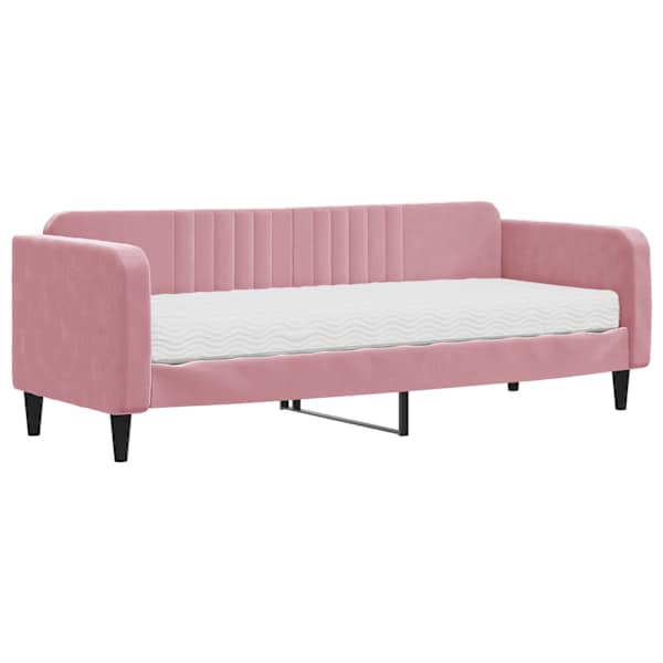 vidaXL diivanlvoodi madratsiga, roosa, 80x200 cm, samet