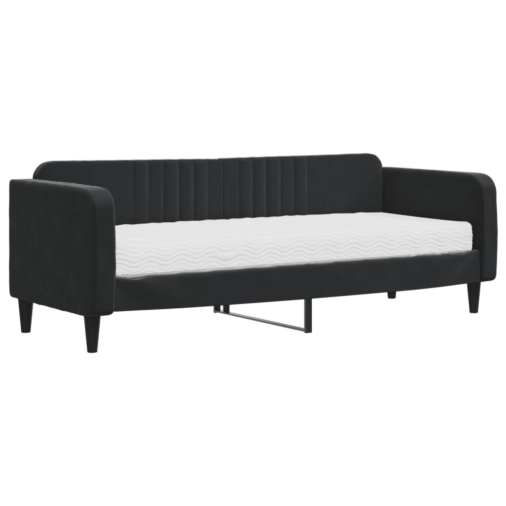 vidaXL Slaapbank met matras 80x200 cm fluweel zwart, foto 3