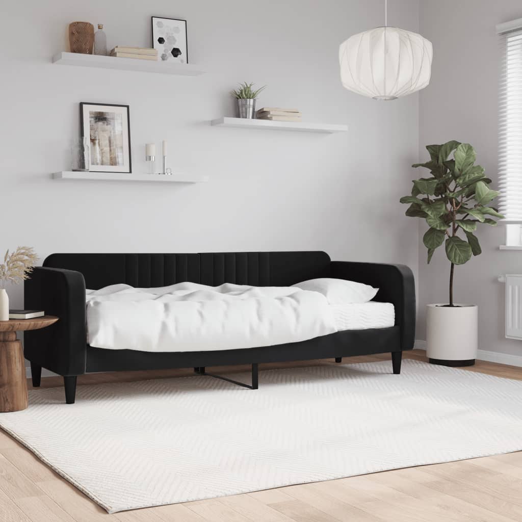 vidaXL daybed med madras 80x200 cm velour sort