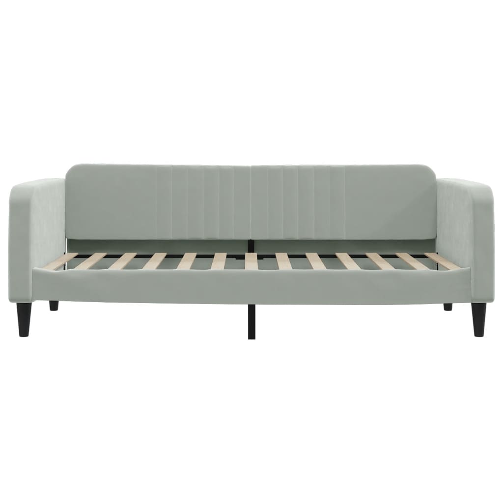 vidaXL Slaapbank met matras 90x200 cm fluweel lichtgrijs grijs, foto 4