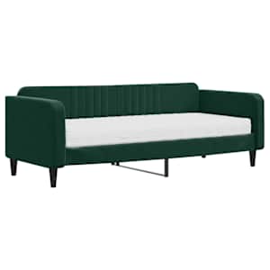 Válenda s matrací tmavě zelená 90 x 200 cm samet - obrázek 2