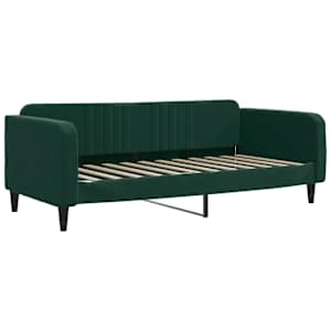 Válenda s matrací tmavě zelená 90 x 200 cm samet - obrázek 3
