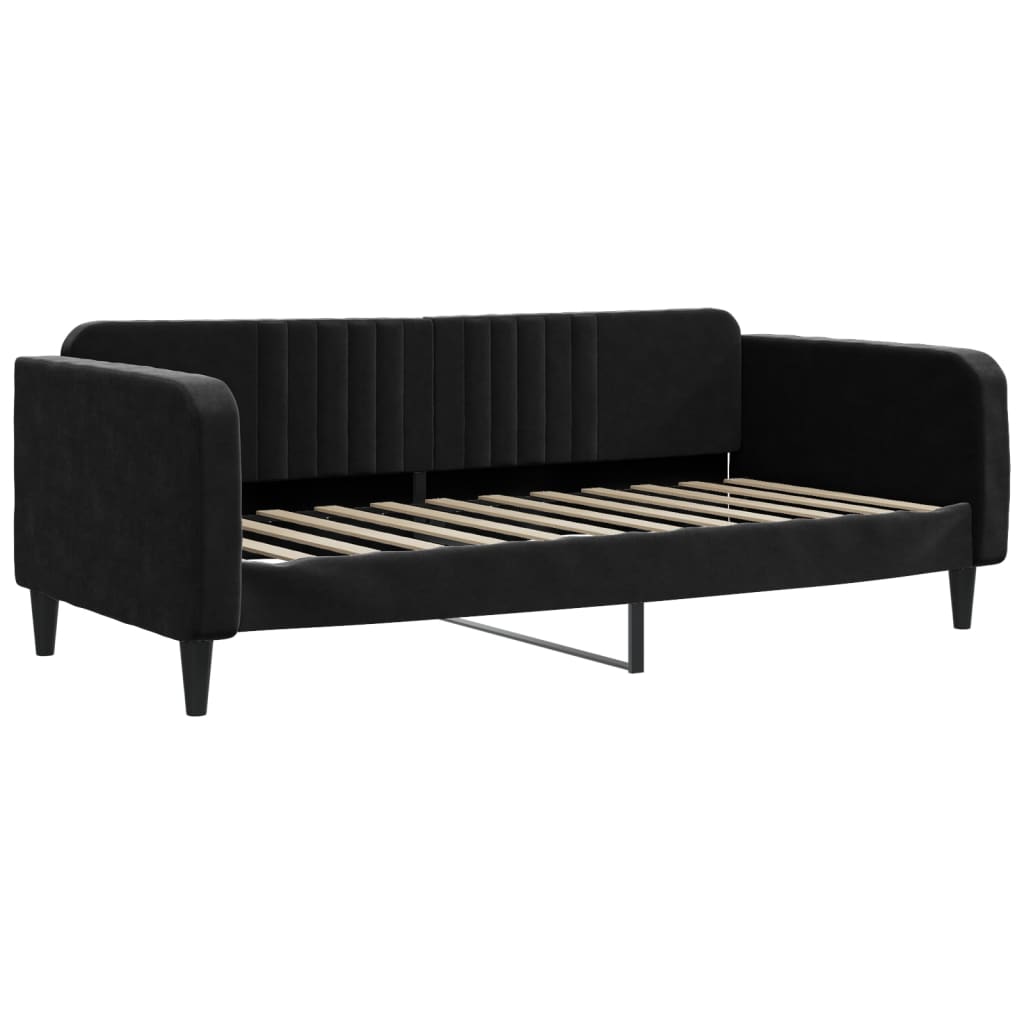 Mebel 2-w-1: Sofa-łóżko z materacem, kolor czarny, wymiary 223x110x75 cm