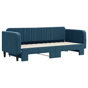 vidaXL Lit de jour avec gigogne sans matelas bleu 80x200 cm