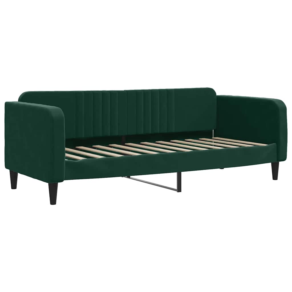 vidaXL Slaapbank met onderschuifbed 80x200 cm fluweel donkergroen groen, foto 4