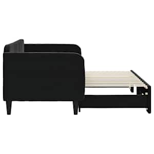 Válenda s přistýlkou černá 80 x 200 cm samet - obrázek 4