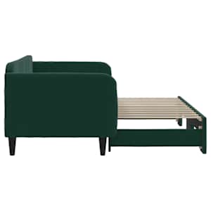 Válenda s přistýlkou tmavě zelená 90 x 200 cm samet - obrázek 4