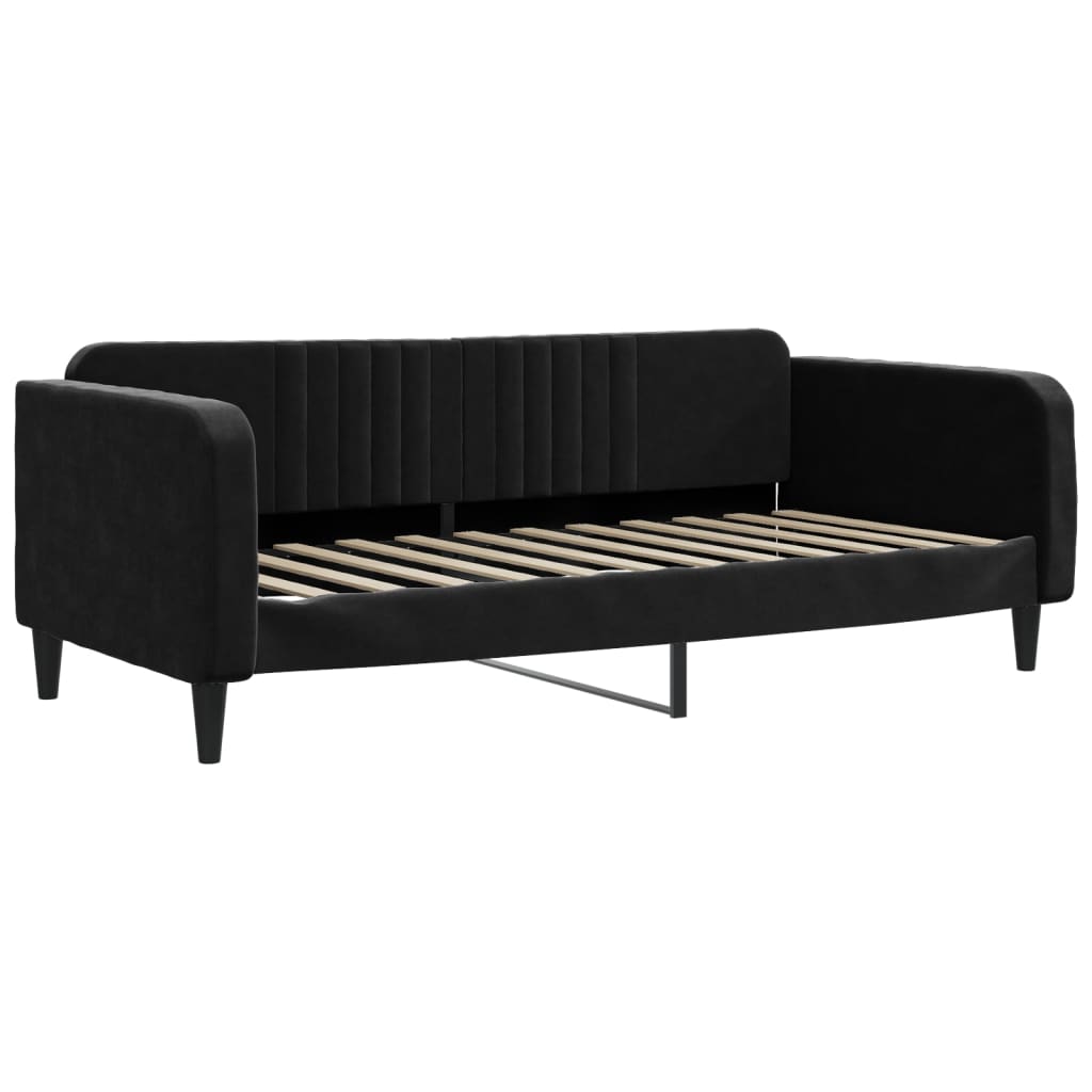 vidaXL Slaapbank met onderschuifbed 100x200 cm fluweel zwart, foto 4