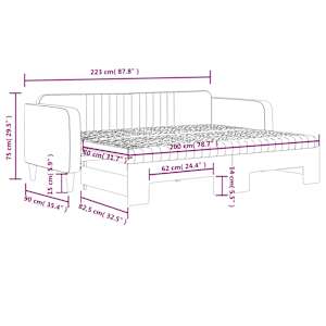 Válenda s přistýlkou a matracemi tmavě zelená 80 x 200 cm samet - obrázek 12